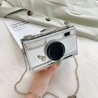 Women's Small Pu Leather Camera Fashion Chain Square Lock Clasp Crossbody Bag main image 3