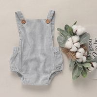 Fashion Solid Color Linen Baby Rompers sku image 13
