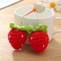 Cute Wool Fruit Carrot Strawberry Earrings Wholesale Nihaojewelry sku image 2
