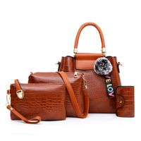 Women's Large All Seasons Pu Leather Fashion Bag Sets sku image 4