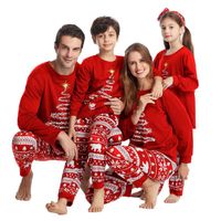 Moda Árbol De Navidad Papá Noel Algodón Conjuntos De Pantalones Trajes A Juego Para La Familia main image 4