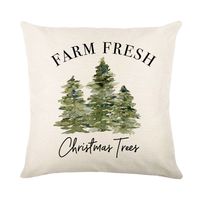 Fashion Christmas Tree Snowman Linen Pillow Cases sku image 1