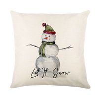 Fashion Christmas Tree Snowman Linen Pillow Cases sku image 4