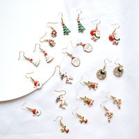 Fashion Christmas Tree Santa Claus Alloy Stoving Varnish Women's Drop Earrings 1 Pair main image 1