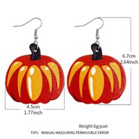Fashion Pumpkin Pu Leather Printing Women's Drop Earrings 1 Pair main image 2
