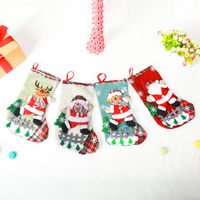 Christmas Cute Snowman Elk Cloth Party Christmas Socks 1 Piece main image 1