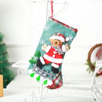 Christmas Cute Snowman Elk Cloth Party Christmas Socks 1 Piece sku image 4