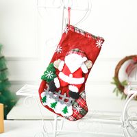 Christmas Cute Snowman Elk Cloth Party Christmas Socks 1 Piece sku image 1
