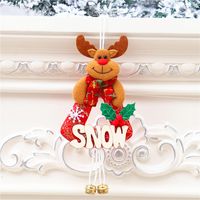 Christmas Cute Snowman Elk Wood Party Hanging Ornaments 1 Piece sku image 3