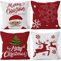 Fashion Christmas Tree Santa Claus Elk Short Plush Pillow Cases main image 1