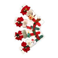 Noël Mode Père Noël Wapiti Polaire Tissu Fête Accessoires De Déguisement 4 Pièces main image 4
