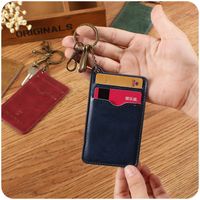 Unisex Solid Color Pu Leather Open Card Holders main image 2