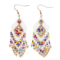 Bohemian Multicolor Glass Beaded Tassel Women's Drop Earrings 1 Pair main image 4