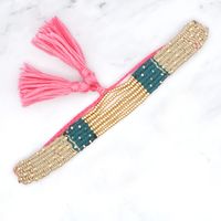 Simple Style Geometric Fabric Beaded Braid Women's Bracelets sku image 2