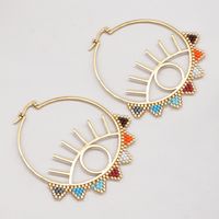 Retro Eye Alloy Beaded Women's Earrings 1 Pair sku image 3