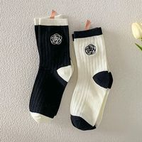 Women's Fashion Color Block Flower Cotton Ankle Socks main image 5