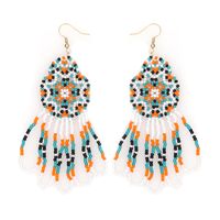 Retro Flower Glass Beaded Tassel Women's Drop Earrings 1 Pair main image 3