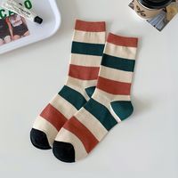 Women's Sweet Stripe Flower Cotton Ankle Socks sku image 3