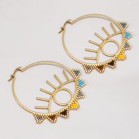 Retro Eye Alloy Beaded Women's Earrings 1 Pair sku image 4