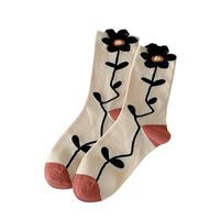 Women's Sweet Stripe Flower Cotton Ankle Socks main image 4