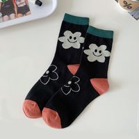 Women's Sweet Stripe Flower Cotton Ankle Socks sku image 2