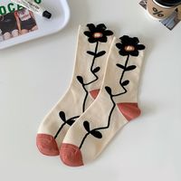 Women's Sweet Stripe Flower Cotton Ankle Socks sku image 5