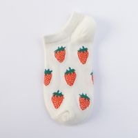 Women's Cute Ditsy Floral Stripe Fruit Cotton Crew Socks sku image 7