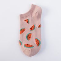 Women's Cute Ditsy Floral Stripe Fruit Cotton Crew Socks sku image 11