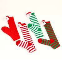 Women's Christmas Stripe Solid Color Polyester Over The Knee Socks main image 1