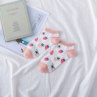 Women's Fashion Stripe Fruit Cotton Crew Socks sku image 3