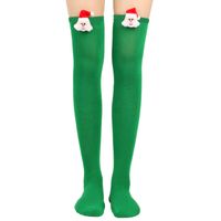 Women's Christmas Stripe Solid Color Polyester Over The Knee Socks sku image 2