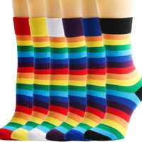 Unisex Fashion Stripe Cotton Ankle Socks main image 5
