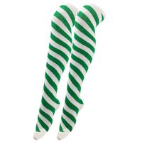 Women's Christmas Stripe Solid Color Polyester Over The Knee Socks sku image 12
