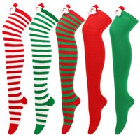 Women's Christmas Stripe Solid Color Polyester Over The Knee Socks main image 6
