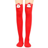Women's Christmas Stripe Solid Color Polyester Over The Knee Socks sku image 1