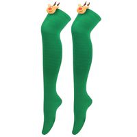 Women's Christmas Stripe Solid Color Polyester Over The Knee Socks sku image 8