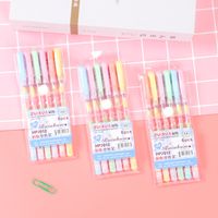Student 0.8mm Hand Account Candy 6 Color Rainbow Highlighter Gel Pen Set main image 4