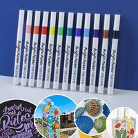 Acrílico 12-rotulador De Colores Para Niños Pincel Para Colorear Diy 1 Juego sku image 2