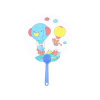 Children's Day Cute Cartoon Paper Daily Handmade Painting Coloring Small Fan 1 Piece main image 4