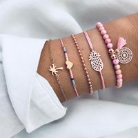 Vintage Style Totem Compass Starry Sky Alloy Natural Stone Rope Layered Unisex Bracelets 1 Set main image 5