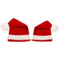 للجنسين عيد الميلاد كتلة اللون بوم بومس إفيلس قبعة من الصوف sku image 3