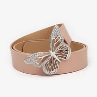 Fashion Butterfly Pu Leather Alloy Inlay Rhinestones Women's Leather Belts 1 Piece main image 5