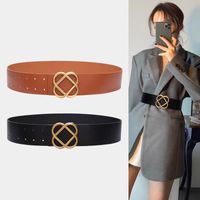 Casual Oval Pu Leather Alloy Women's Leather Belts 1 Piece sku image 1