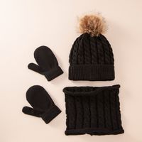 Kid's Fashion Solid Color Pom Poms Wool Cap sku image 10