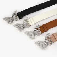 Fashion Butterfly Pu Leather Alloy Inlay Rhinestones Women's Leather Belts 1 Piece main image 1