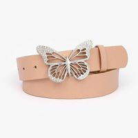 Fashion Butterfly Pu Leather Alloy Inlay Rhinestones Women's Leather Belts 1 Piece sku image 8