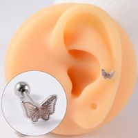 Simple Style Butterfly Stainless Steel Ear Studs Stainless Steel Earrings 1 Piece main image 4
