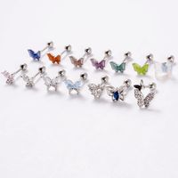Simple Style Butterfly Stainless Steel Ear Studs Stainless Steel Earrings 1 Piece main image 3