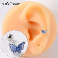 Simple Style Butterfly Stainless Steel Ear Studs Stainless Steel Earrings 1 Piece sku image 3
