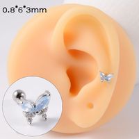 Simple Style Butterfly Stainless Steel Ear Studs Stainless Steel Earrings 1 Piece sku image 14